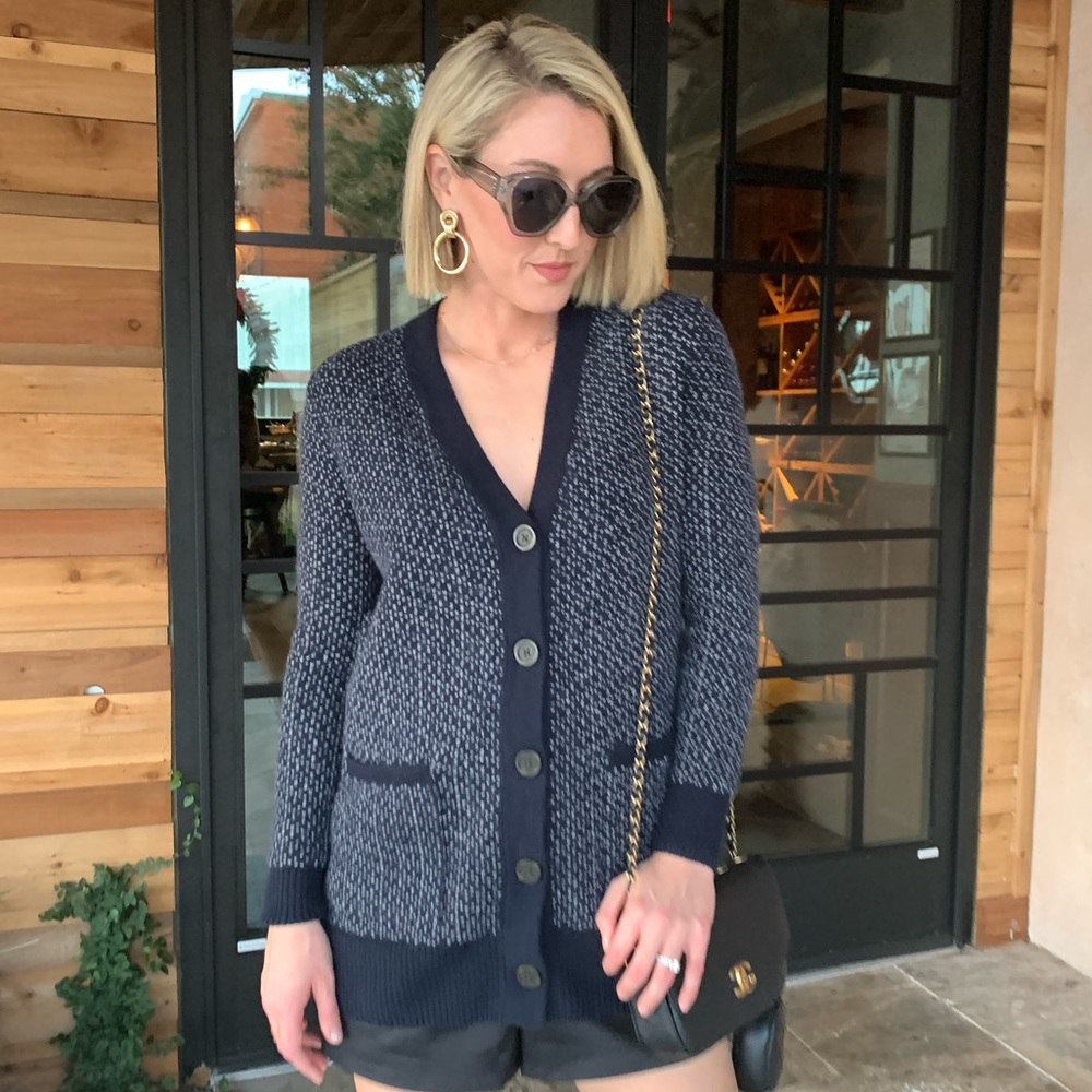 Navy blue grandpa sweater